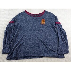 Harry Potter Gryffindor House Women's Blue Long Sleeve Pullover Tee Shirt Top XL